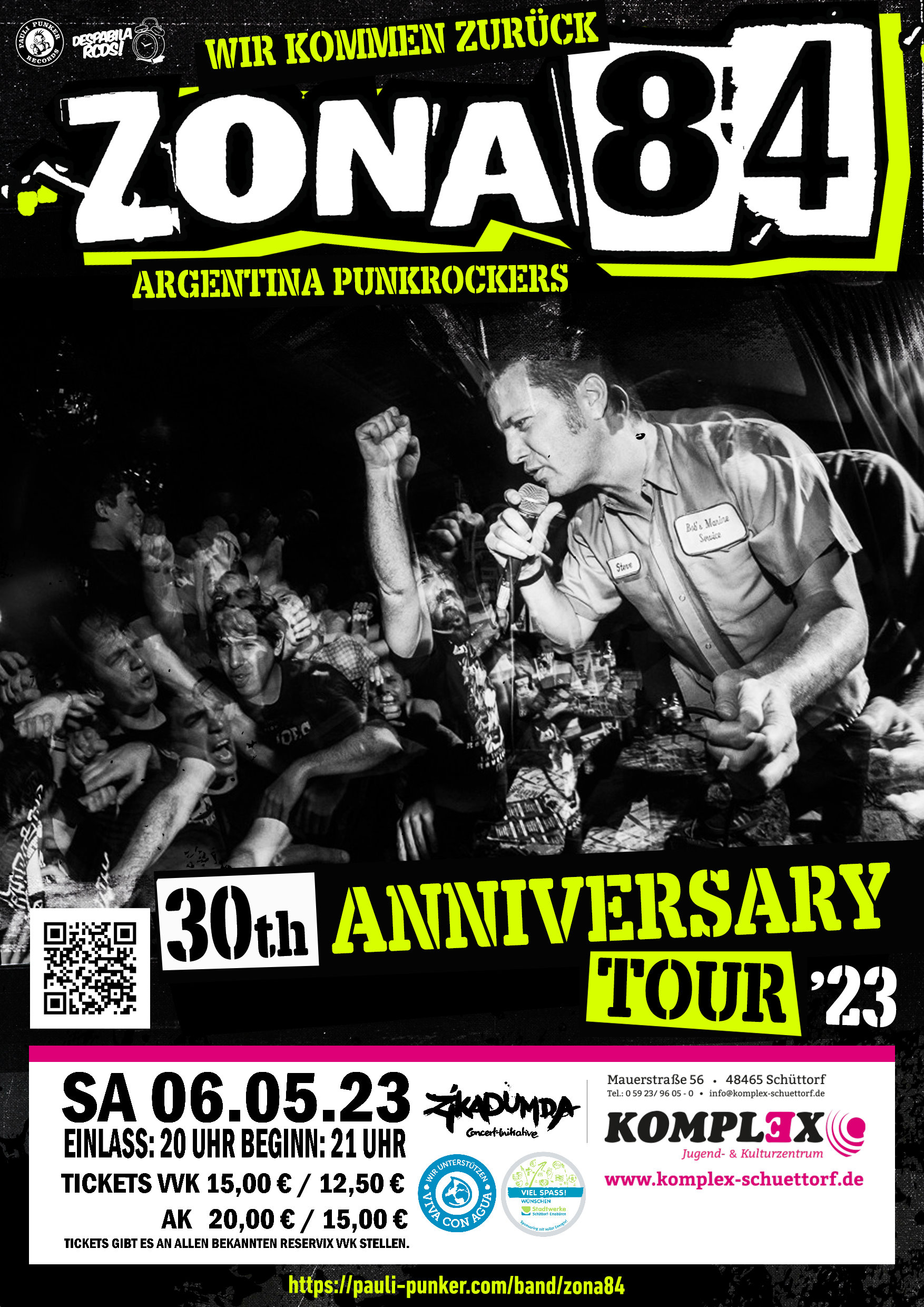<b>06.05.2023</b><br>20:00 Uhr<br><b>ZONA 84 – 30th Anniversary Tour</b>