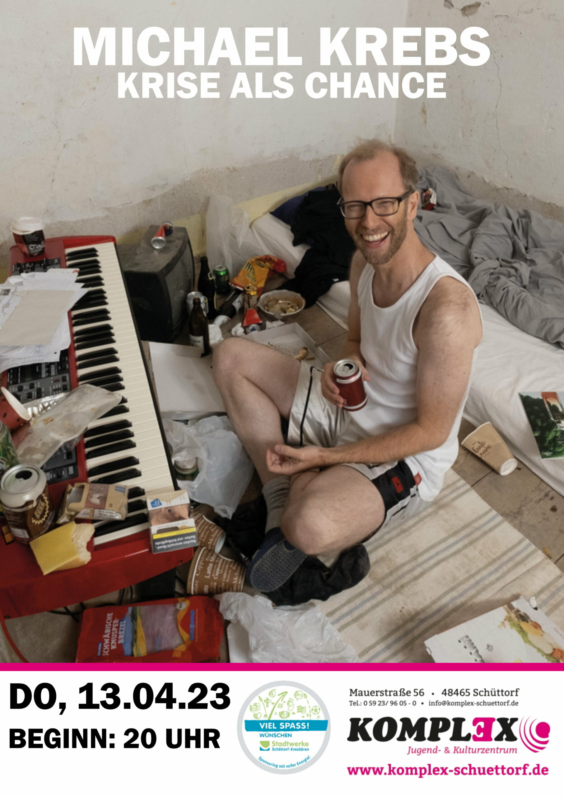 <b>13.04.2023</b><br>20:00 Uhr<br><b>Michael Krebs – Krise als Chance</b>