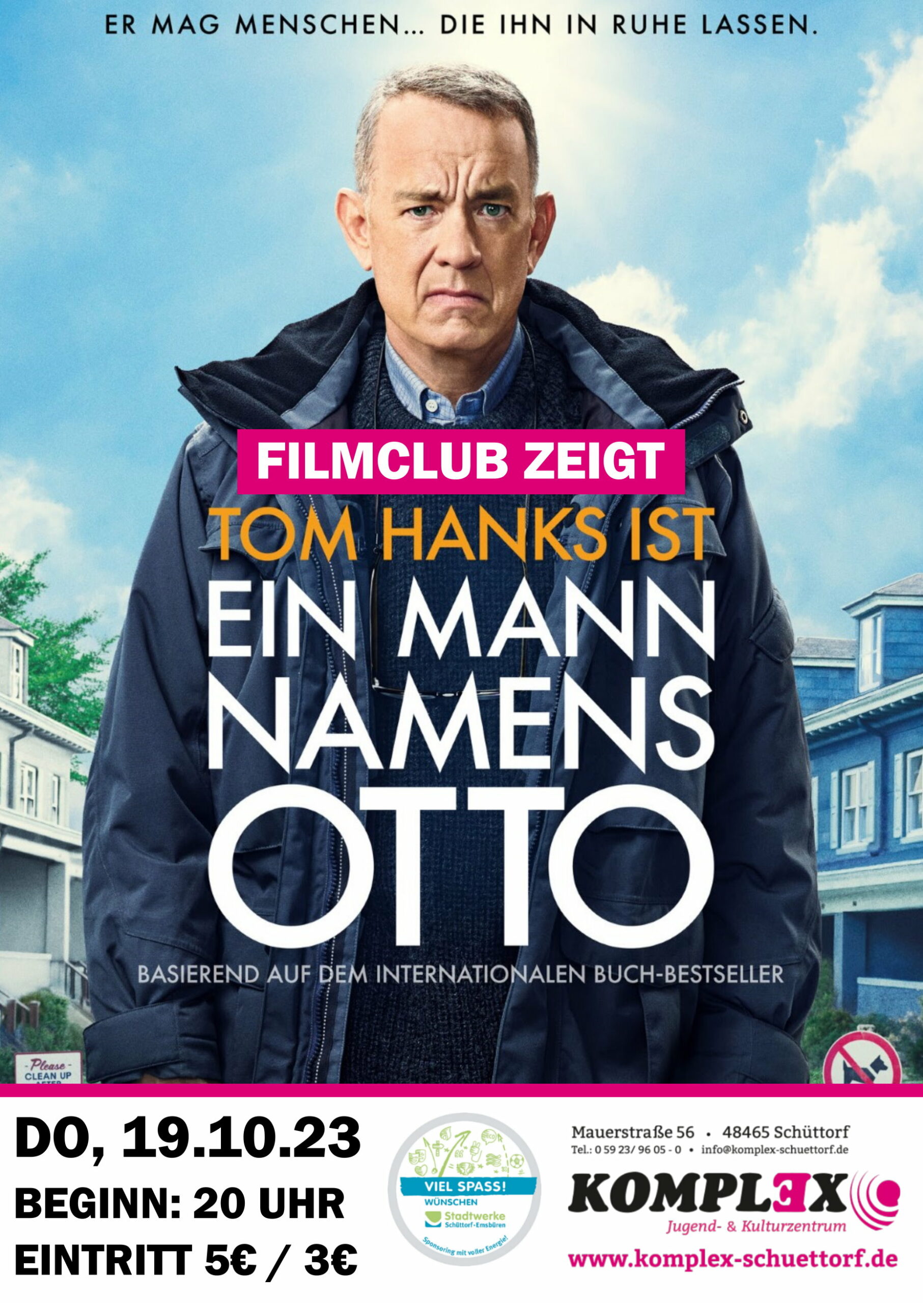 <b>19.10.2023</b><br>20:00 Uhr<br><b>Filmclub zeigt: Ein Mann namens Otto</b>